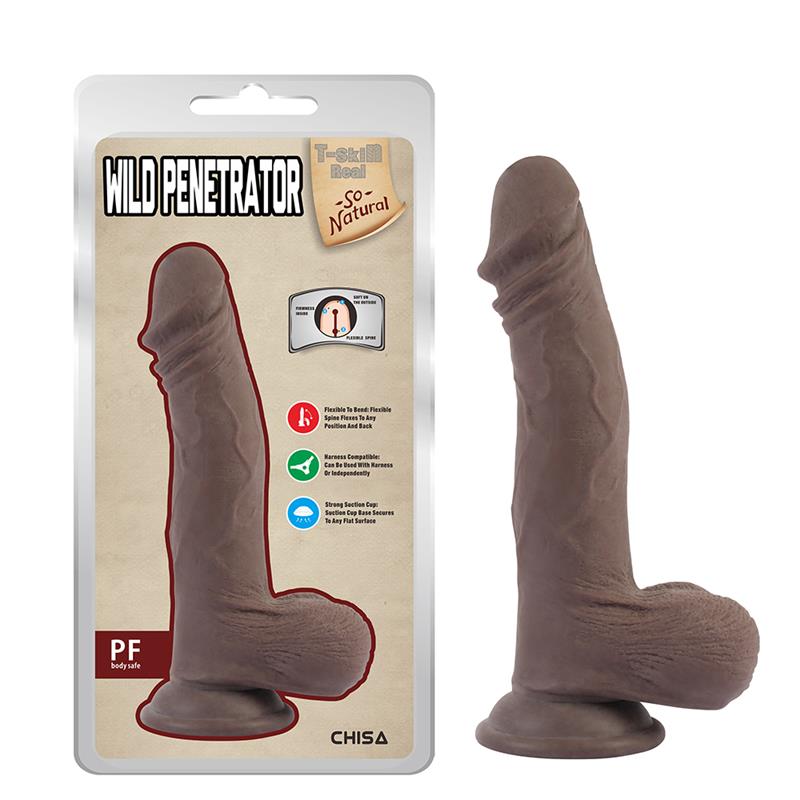 Wild Penetrator Dildo Dual Density Marrón 21.5cm