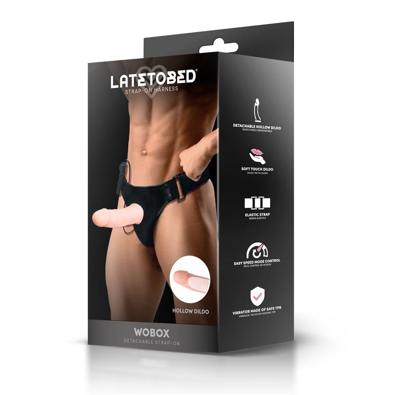 Wobox Arnés con Dildo Hueco Desmontable, Vibración y Control Remoto 5