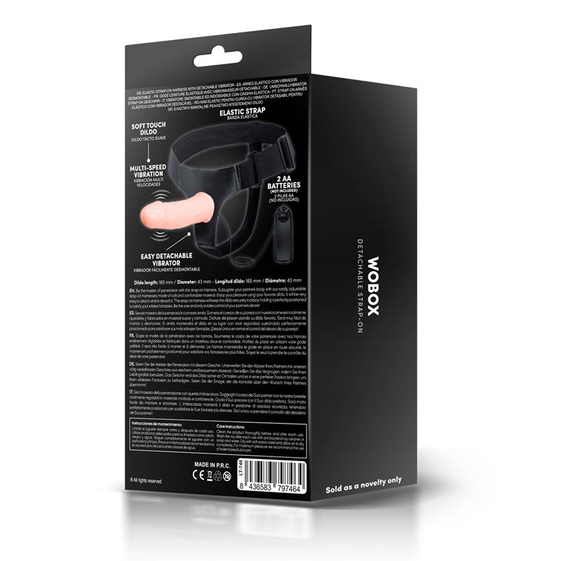 Wobox Arnés con Dildo Hueco Desmontable, Vibración y Control Remoto 6