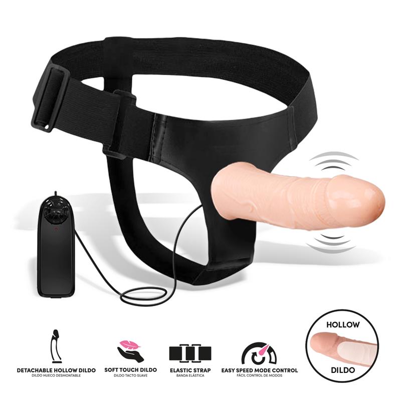 Wobox Arnés con Dildo Hueco Desmontable, Vibración y Control Remoto 2