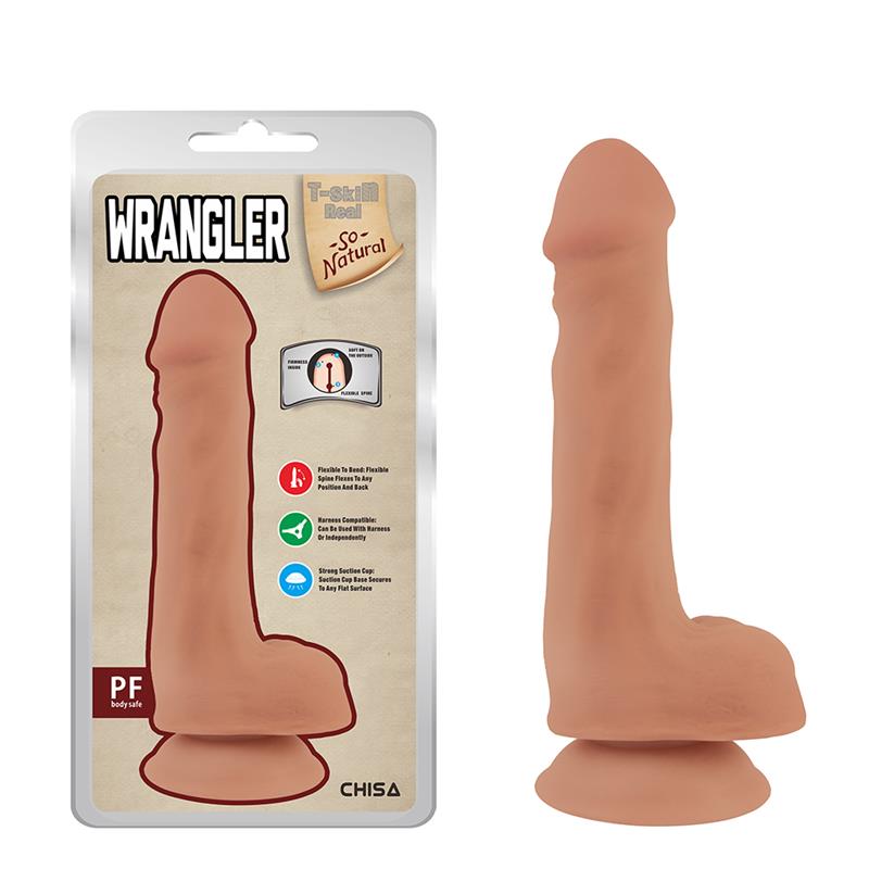 Wrangler Dildo dual Density Bronceado 19cm