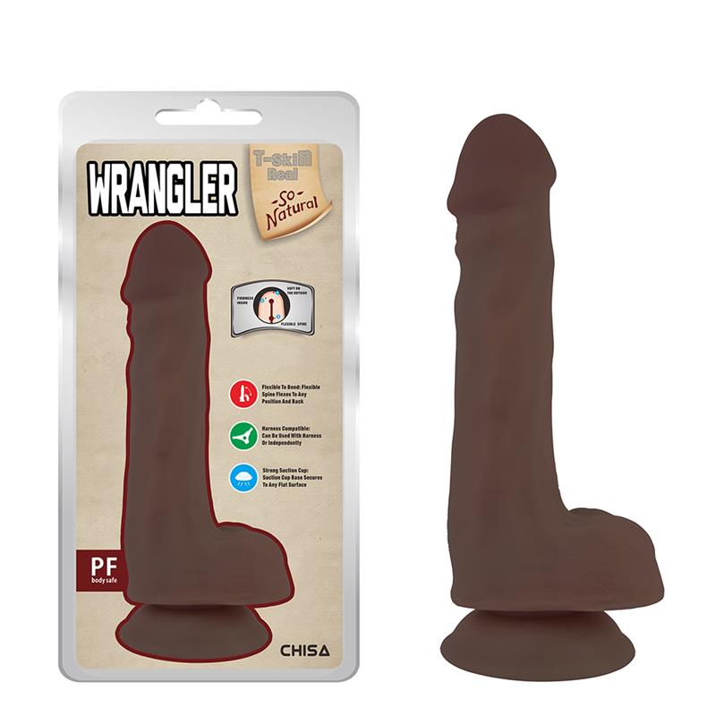 Wrangler Dildo Dual density Marrón 19cm