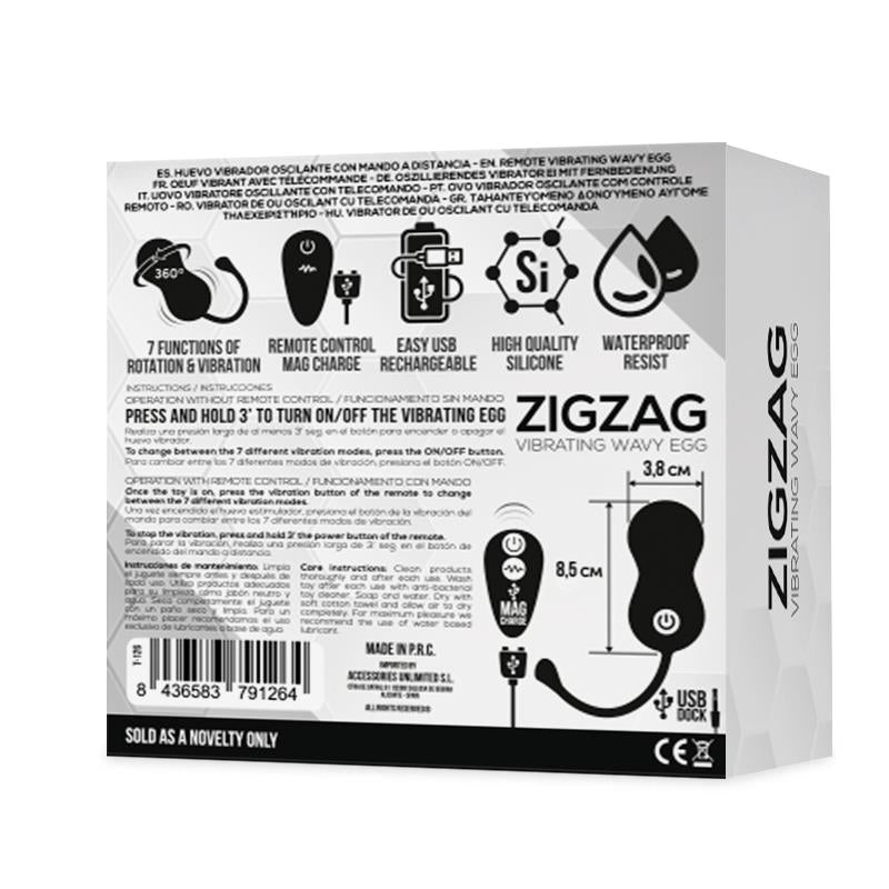 Zigzag Huevo Zigzageante y Vibrador con Control Remoto 3